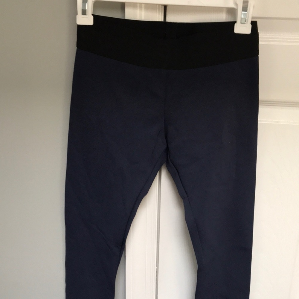 BCBGMAXAZRIA navy elastic top legging/dress pant